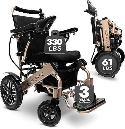 Majestic - Sillas de ruedas eléctricas para adultos, silla de ruedas eléctrica plegable ligera, silla de ruedas motorizada para personas mayores,