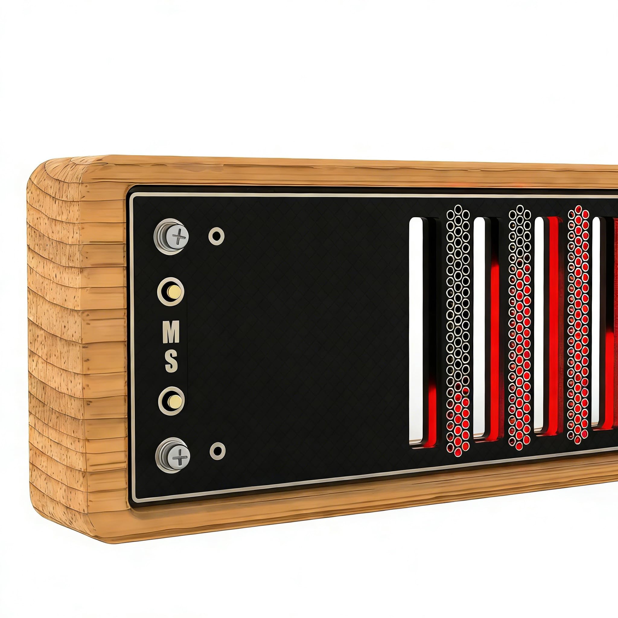 AVSMGP Musikspektrum-Anzeige Mit Dynamischer RGB-Beleuchtung, Digitaler Audio-Spektrumanalysator Mit Holzsockel AGC-Automatik- Farbenfroher Rhythmus Für Gaming, Studio, Zuhause Und Dekoration