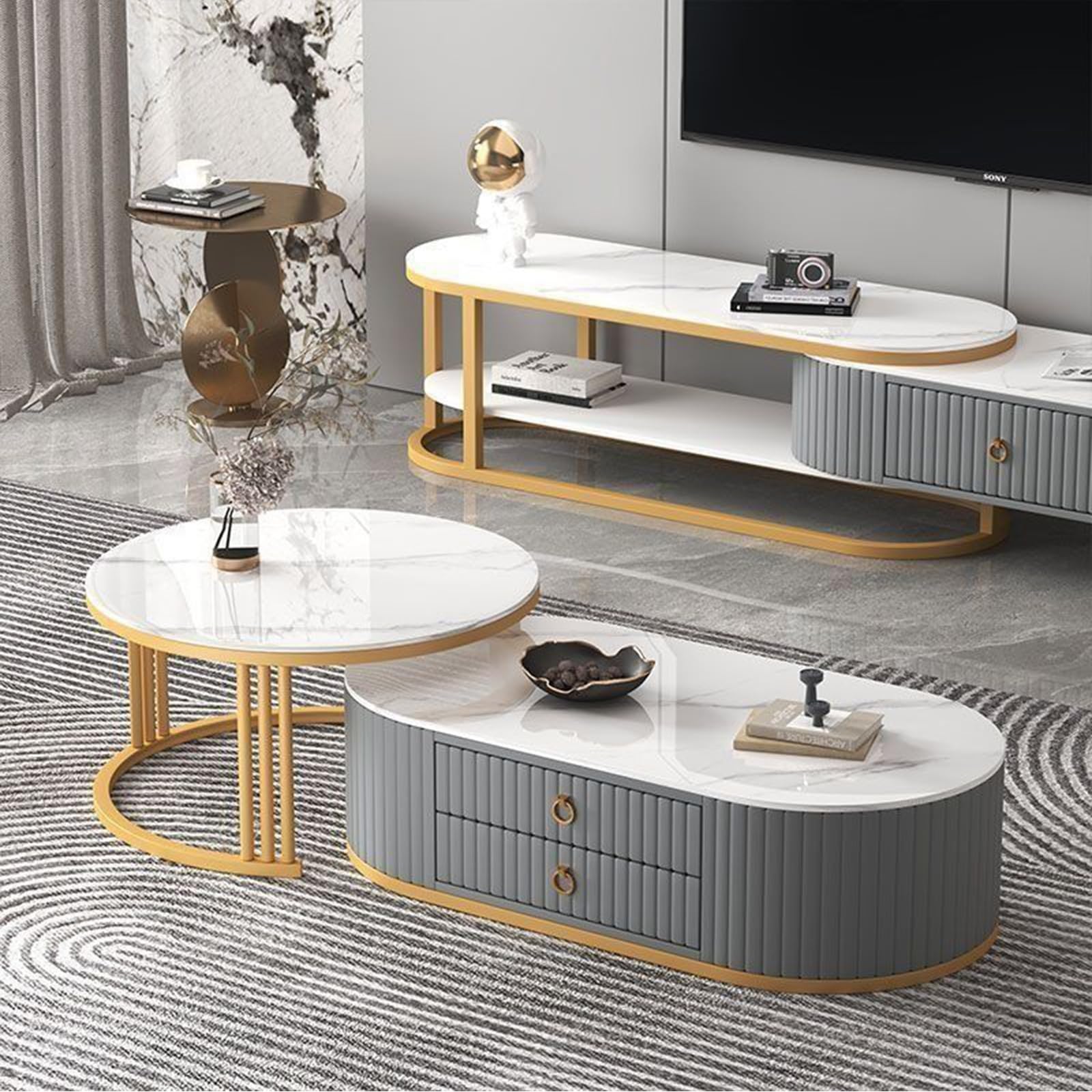 Tavolino Divano Laterale Set Di Tavolini Da Caffu00e8 Moderni