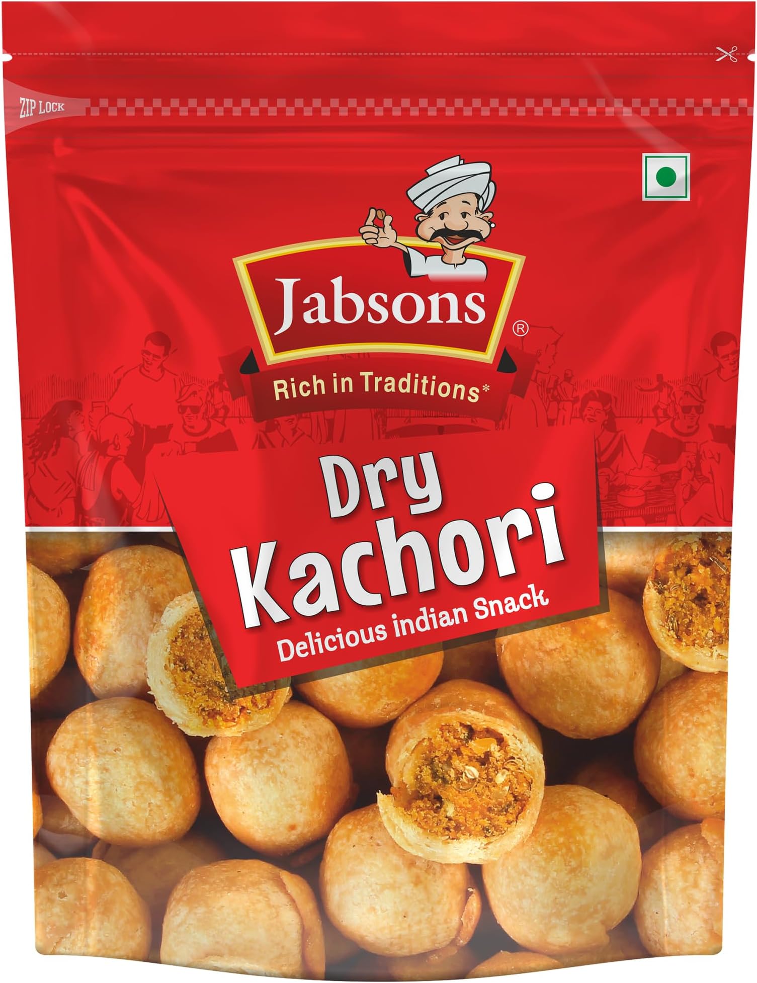 Jabsons Dry Kachori 160g | Crispy & Spiced Indian Snack Balls | Tea-Time Munchies, Travel Snack, Namkeen, Party Snack