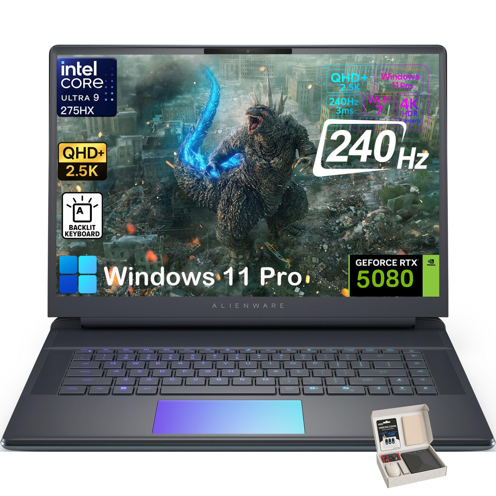 Dell Pro 16 PC16255 - AMD Ryzen AI 7 350 - Win 11 Pro - Radeon 860M - 16 GB RAM - 512 GB SSD NVMe - (16" IPS Full HD Plus - Wi-Fi 6E - Platinum Silver - mit 1 Jahr Basis Vor-Ort