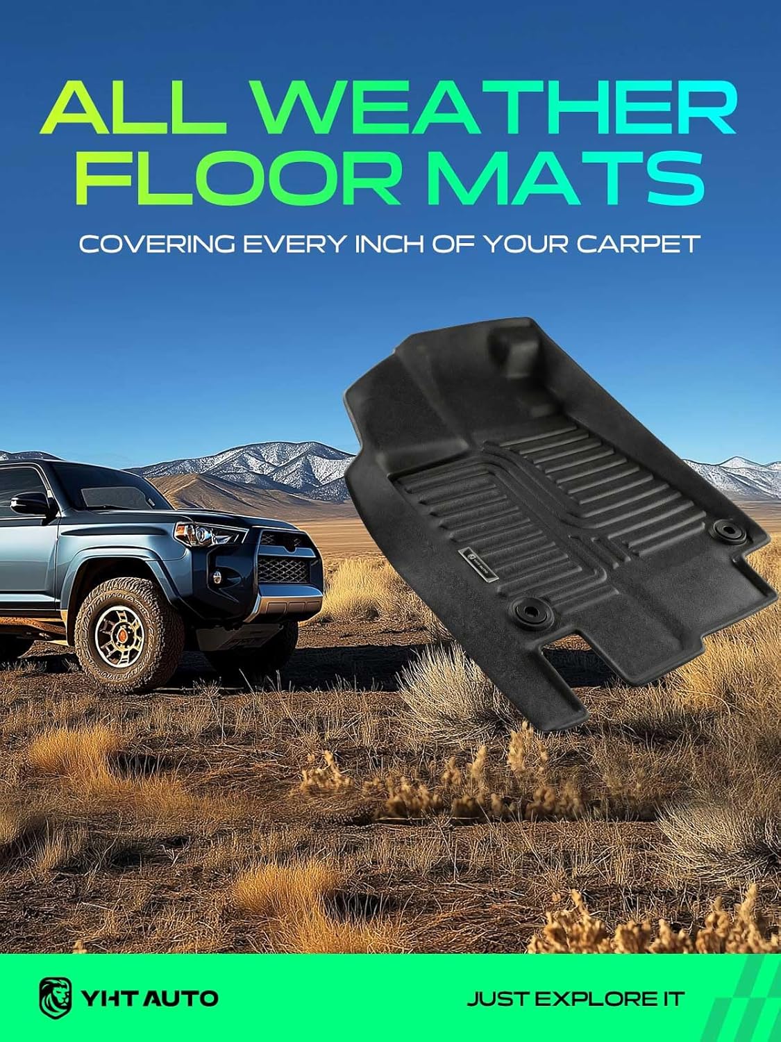 YHTAUTO Floor Mats & Cargo Liner Fit 2018-2026 Honda Odyssey, Custom Fit TPE All Weather Protection Car Mats Waterproof Anti-Slip Odorless Floor Liner, 1st & 2nd Row & 3 Rows, Set of 4