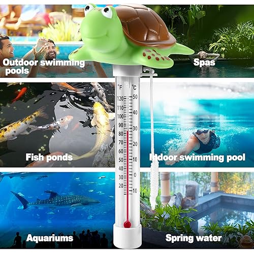 Miniatura 7 de Termómetro flotante para piscina, estanque, bañera de hidromasaje, tortuga de agua