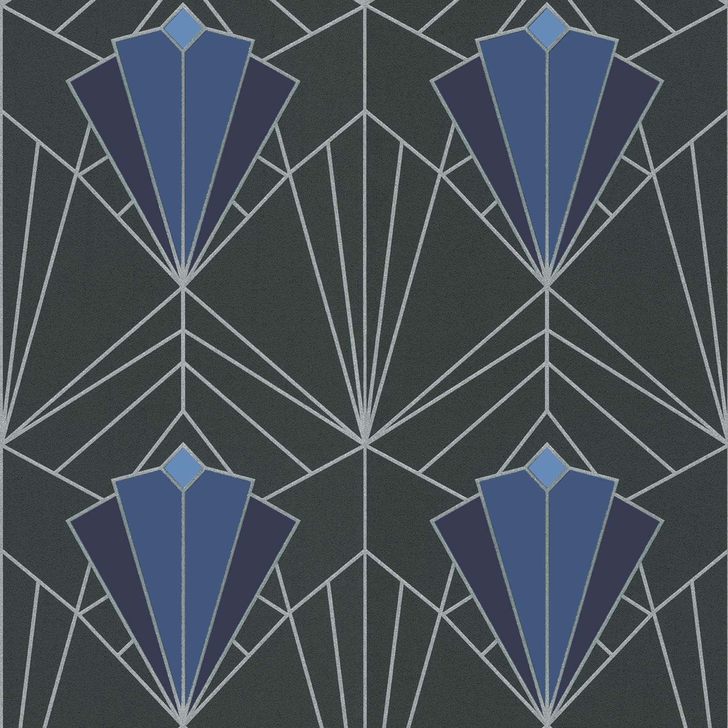 Yöl Blue/Gold-Sample Sample Isadora Gold Wallpaper Paste The Wall Glitter Textured Vinyl