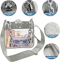 Vista 10 de Bolsa transparente para eventos de estadio, bolsa cruzada transparente para eventos deportivos y conciertos.