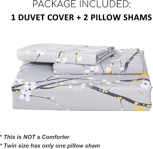 Miniatura 6 de YLGOINJC Juego de funda de edredón floral tamaño King, color blanco suave, funda de edredón refrescante botánica, ropa de cama de microfibra bohemia