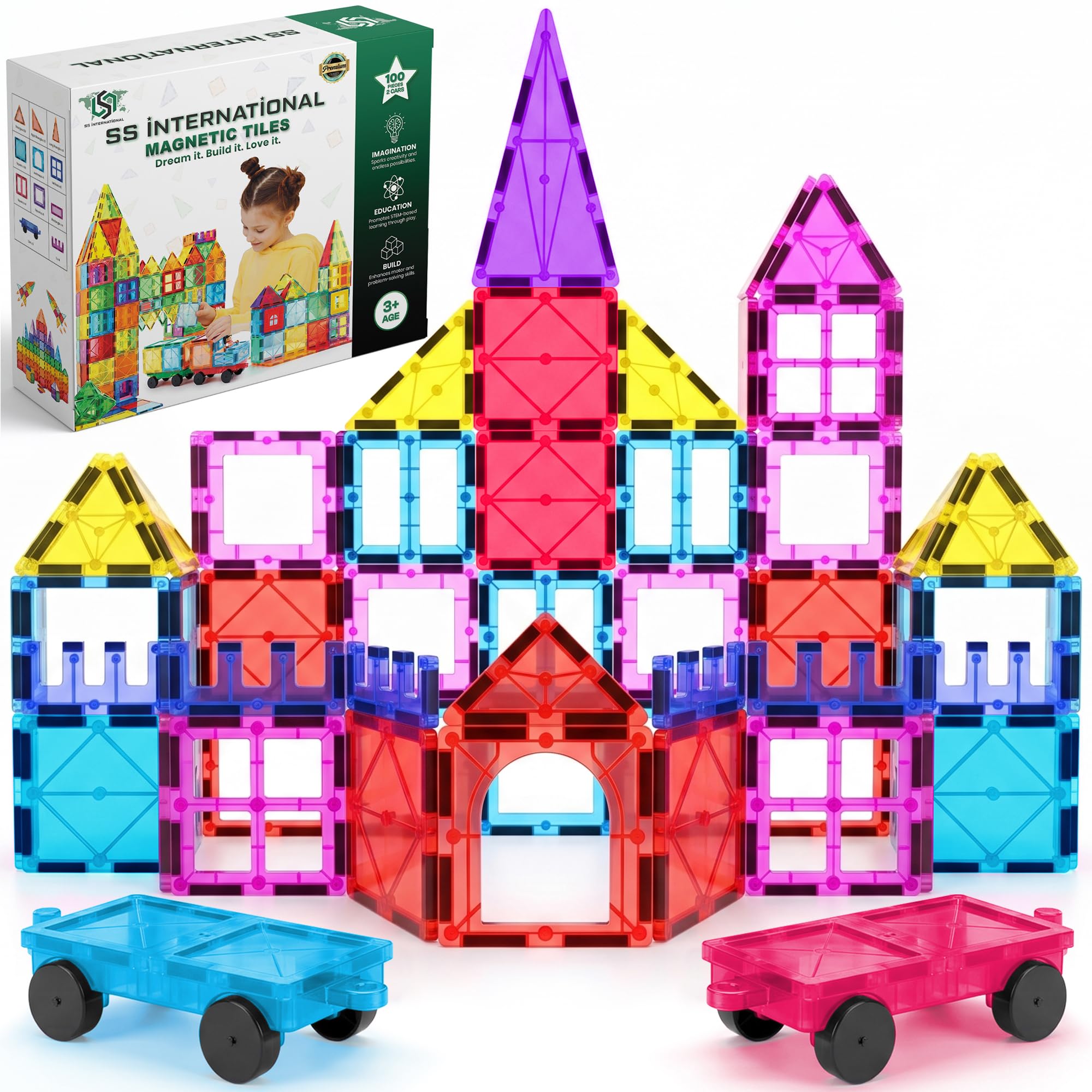 Amazon.com: SS INTERNATIONAL Magnetic Tiles Construction Set for