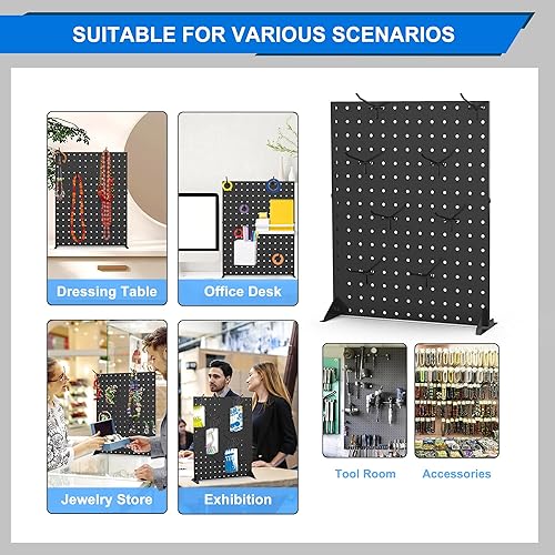 Miniatura 5 de Soporte de exhibición portátil de tablero de clavijas para proveedores, estante de exhibición de artesanías, soporte de exhibición pequeño con
