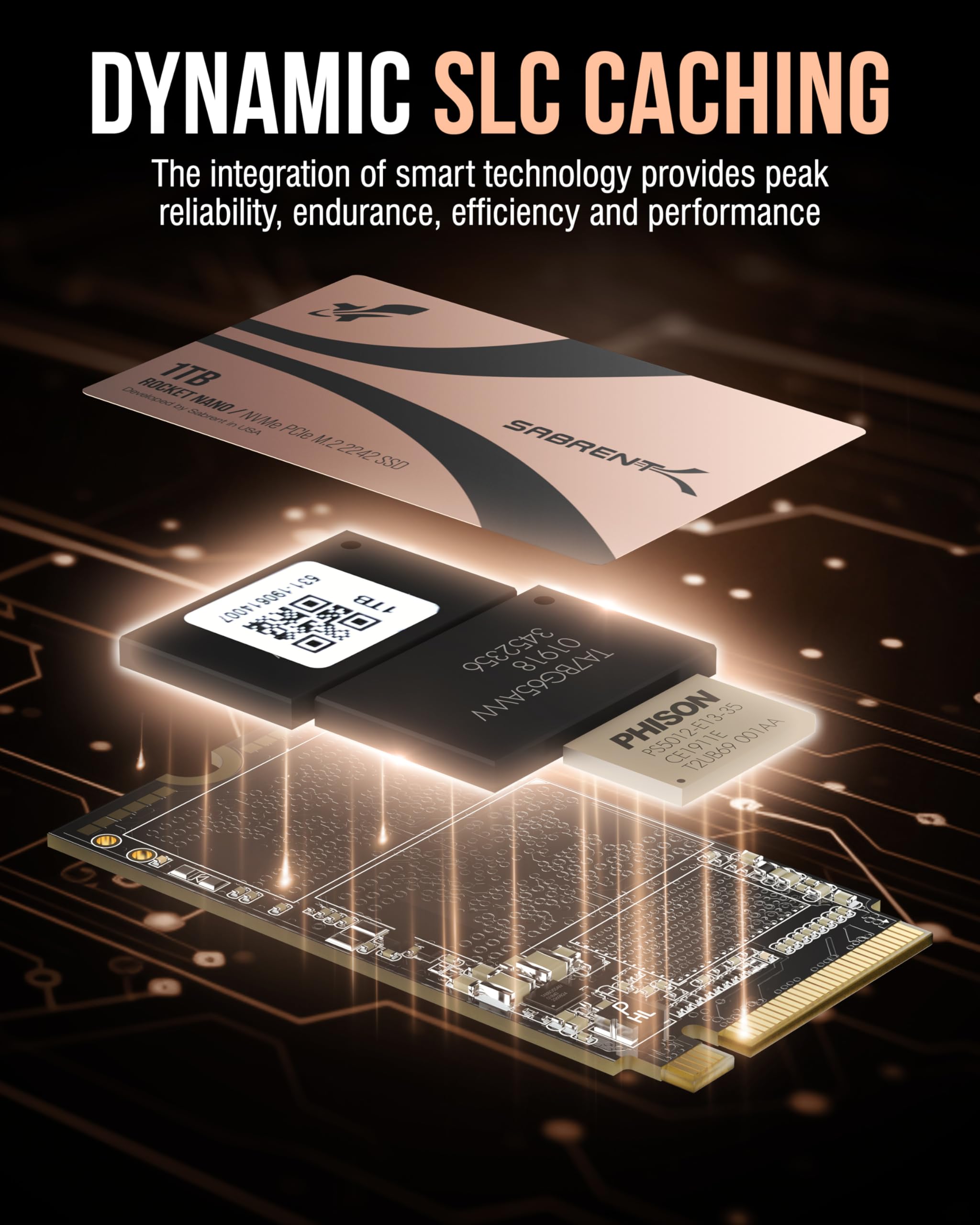 SABRENT Rocket 2242 1TB NVMe SSD, PCIe 4.0 x4 M.2 2242 Unidade