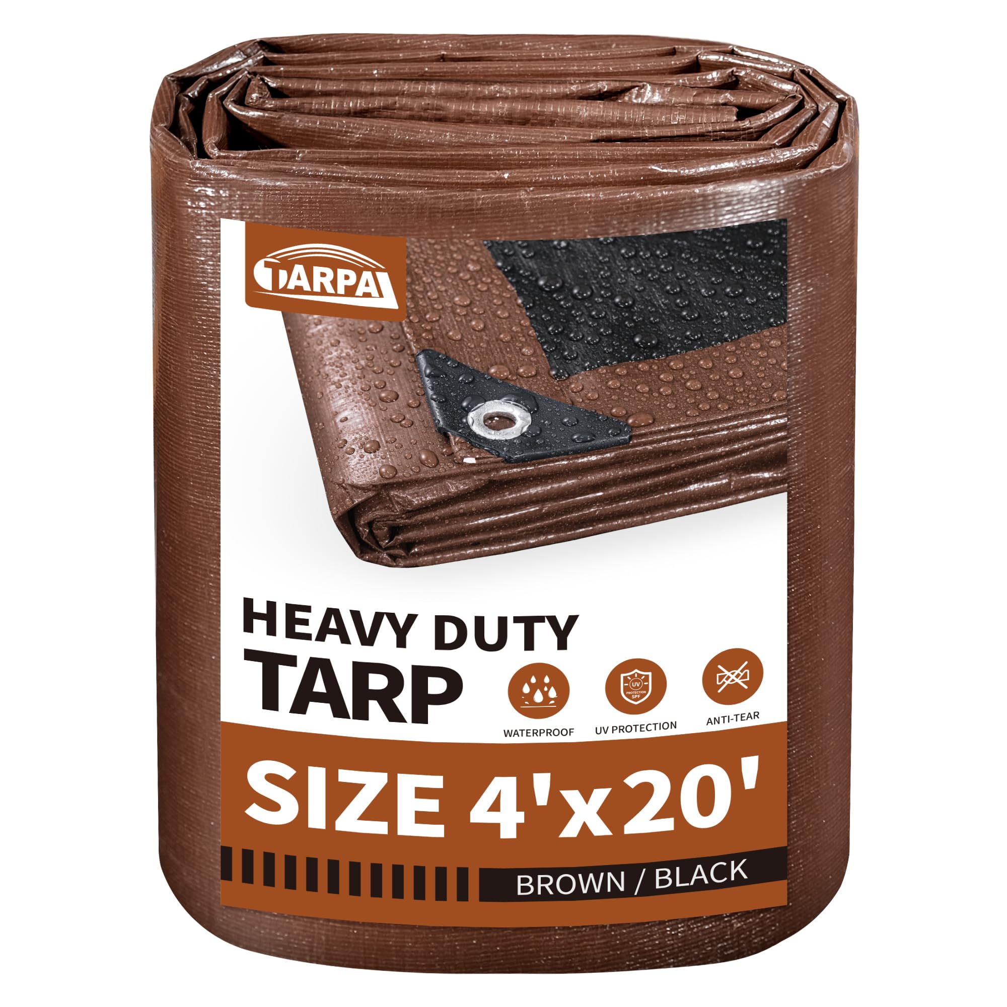 TARPAL Tarp 4x20 Feet Tarps Heavy Duty Waterproof 10mil - tarps and tie downs | Mubboo