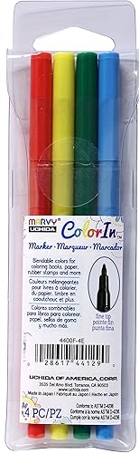 Miniatura 1 de UCHIDA Juego de rotuladores de punta fina de 4 piezas, suministros de arte, negrita