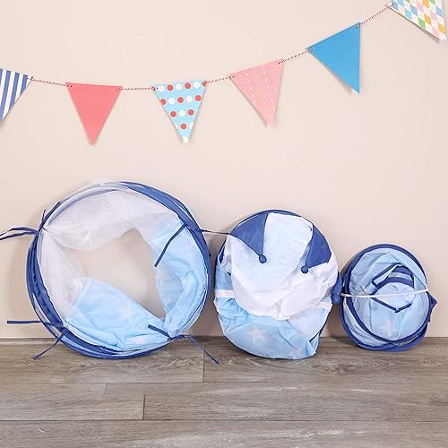 Miniatura 9 de LimitlessFunN Tienda de campaña desplegable de 4 piezas para niños, túnel de gateo, piscina de bolas, incluye luces de estrella y estuche de