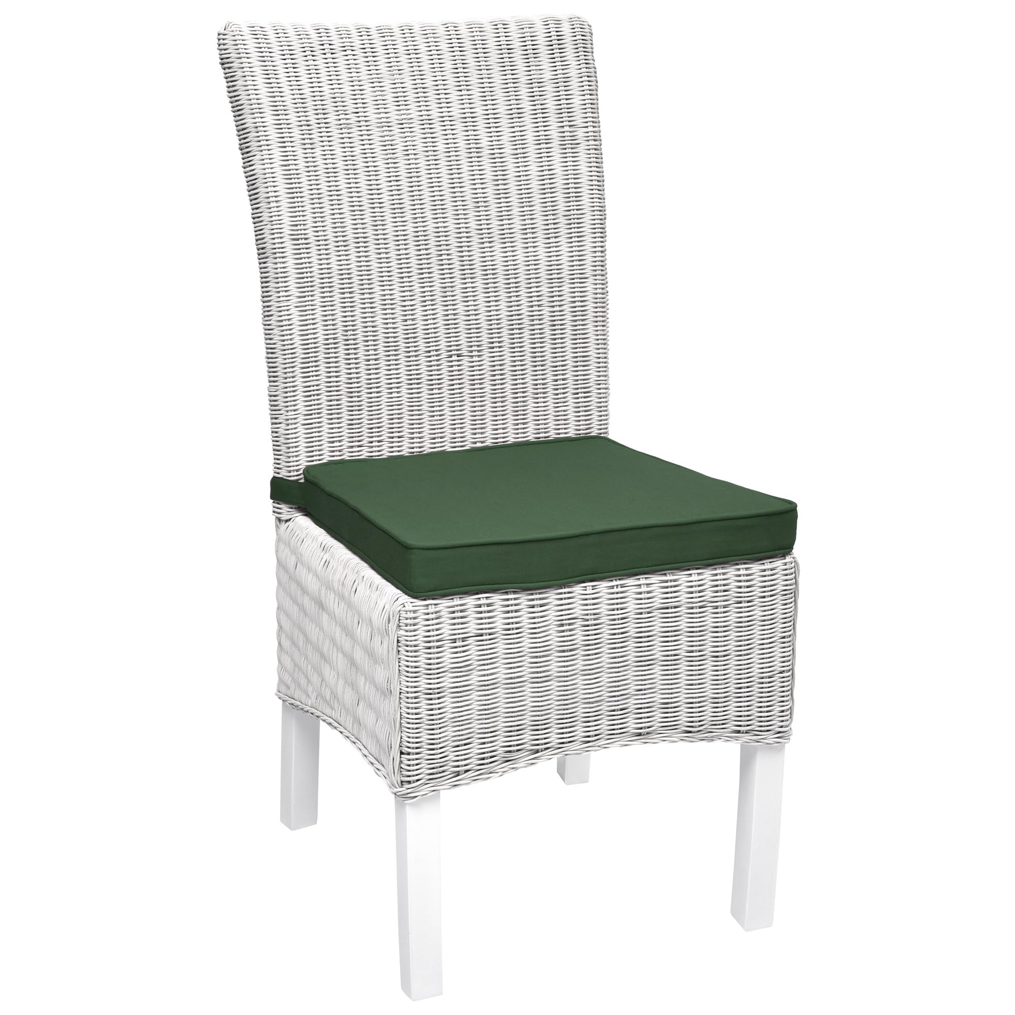Beautissu Loft SK cojín de Silla 45x40 cm Verde - Juego de 8 Cojines de Silla con Correas Cojín de Asiento para sillas, Antideslizante con Correas de fijación Almohadilla de tapicería