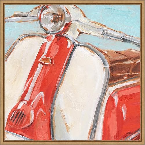 Miniatura 11 de Amanti Art Framed Canvas Wall Art 16x16 Retro Scooter II by Ethan Harper, Framed Wall Art Canvas, Transportation Artwork, Traditional Decor, Small