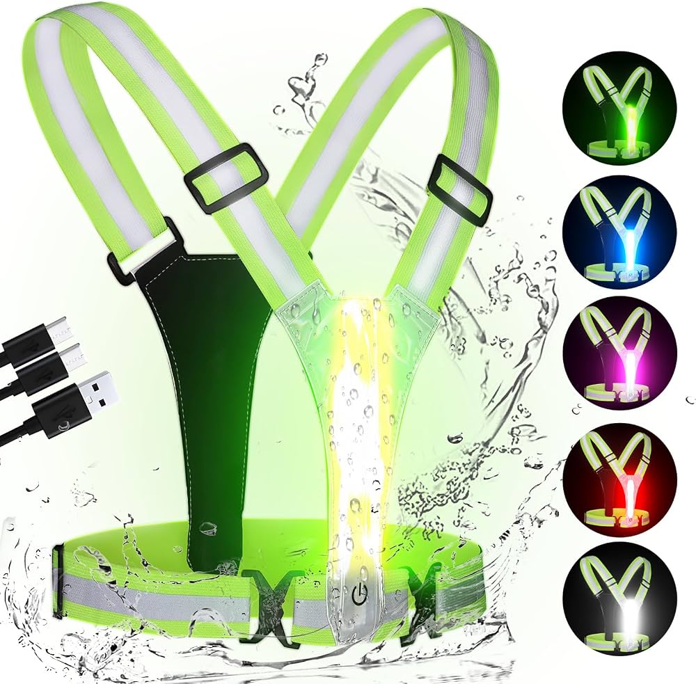 Xeiophoy LED Reflective Vest Running Gear, High Visibility Reflective Vest