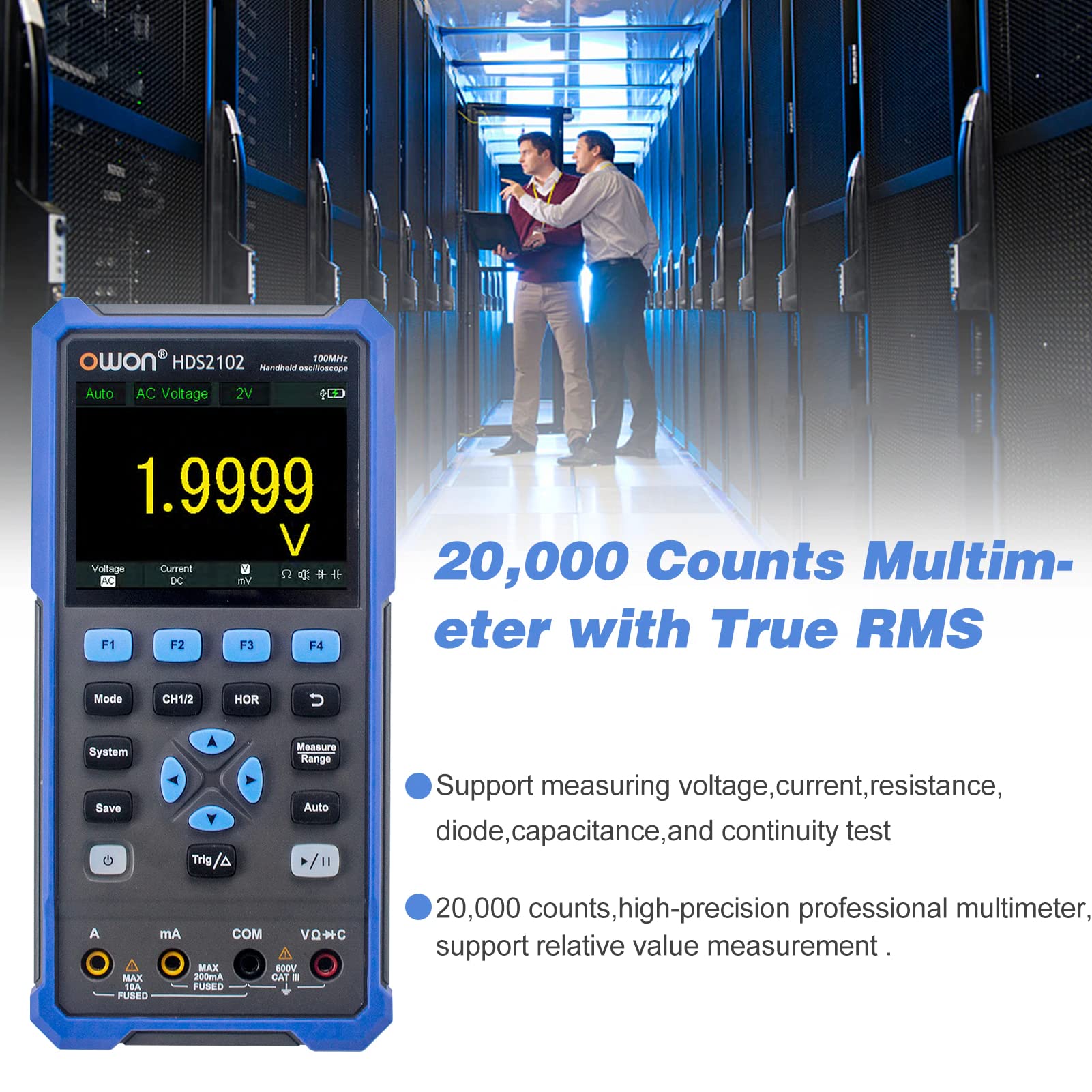 Owon HDS2102S Digital Oscilloscope +Waveform Generator +Multimeter USB 2 Channels 100mhz Osciloscopio Tester Meter