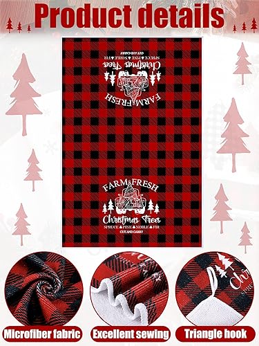 Miniatura 5 de Bencailor 4 paños de cocina de Navidad a cuadros de búfalo, paños de cocina de invierno, copos de nieve, camiones, toallas de mano, paños de cocina