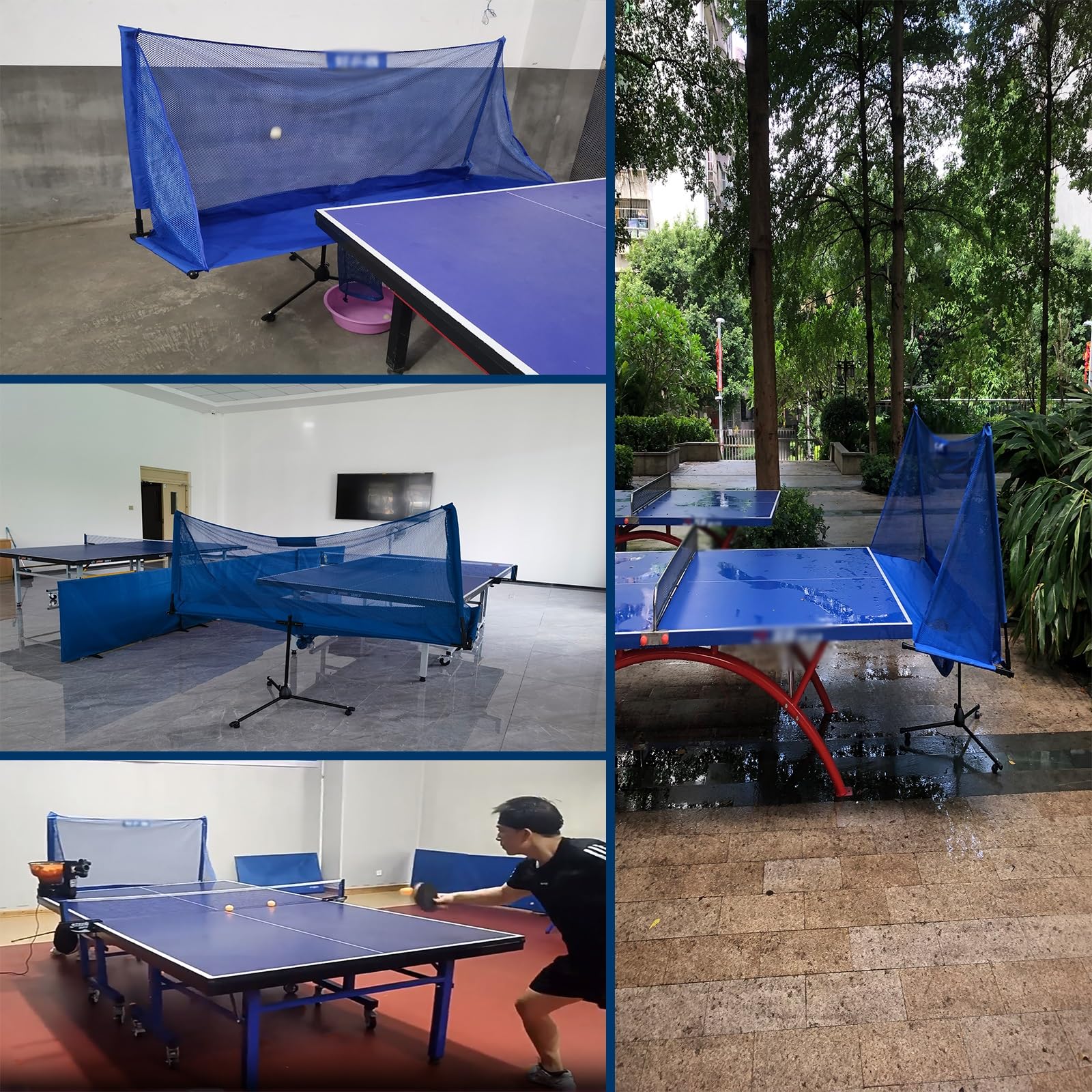 HDYZJQ Collapsible Telescoping Table Tennis Ball Pickup Net, Table Tennis Catch Net Moveable, Table Tennis Ball Catch Net for Indoor Outdoor School Gym(170x148cm/53.1x66.9in)