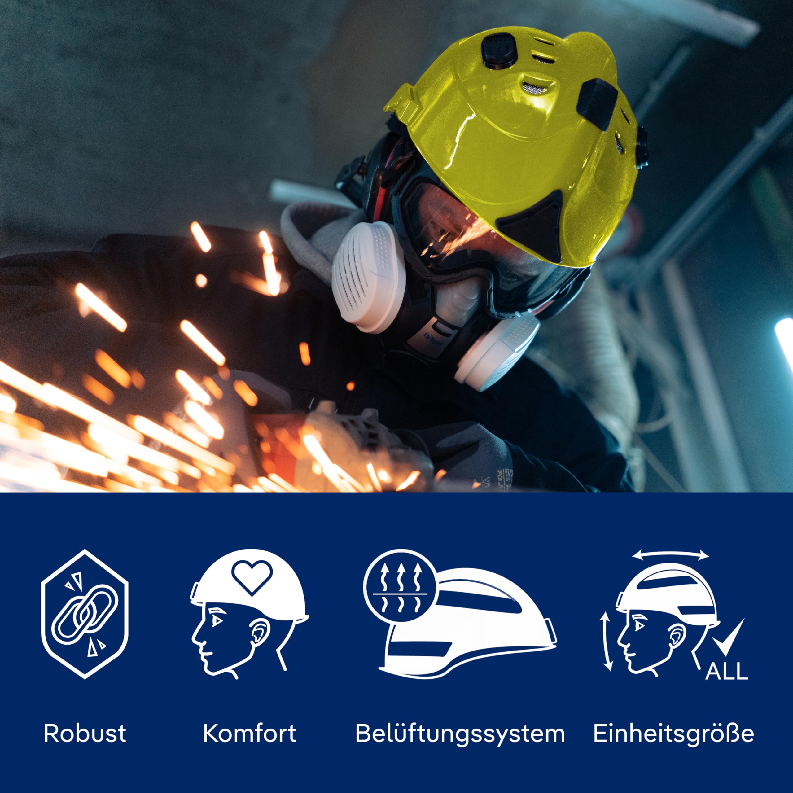 Dräger HPS 3500 Basis Verstellbarer Sicherheitshelm | Für Rettungsdienst - BAU - Klettern - Bergbau