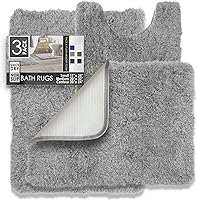 Vista 40 de Clara Clark - Alfombras de baño, ultra suaves y peludas - Tapetes para baño, lavables a máquina, con respaldo de goma antideslizante, 17 x 24