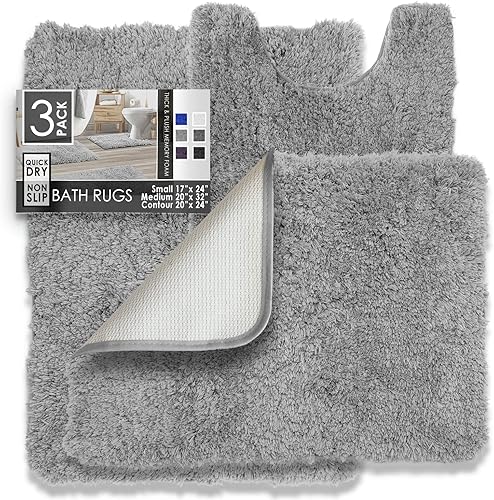 Miniatura 40 de Clara Clark - Alfombras de baño, ultra suaves y peludas - Tapetes para baño, lavables a máquina, con respaldo de goma antideslizante, 17 x 24