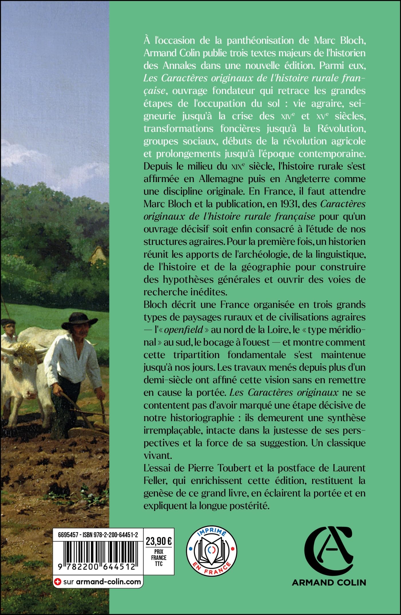 Les caractères originaux de l'histoire rurale française