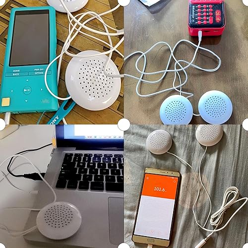 Miniatura 5 de Altavoz de almohada, 0.138 in, mini altavoz portátil estéreo con 2 altavoces estéreo de alta fidelidad para teléfono MP3, CD portátil