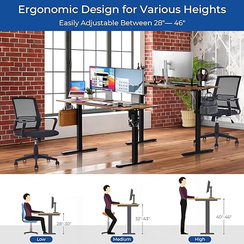 Miniatura 3 de Our Modern Space Escritorio eléctrico de pie de 40 pulgadas de altura ajustable  Mesa rectangular grande para la oficina en casa mejorada para la