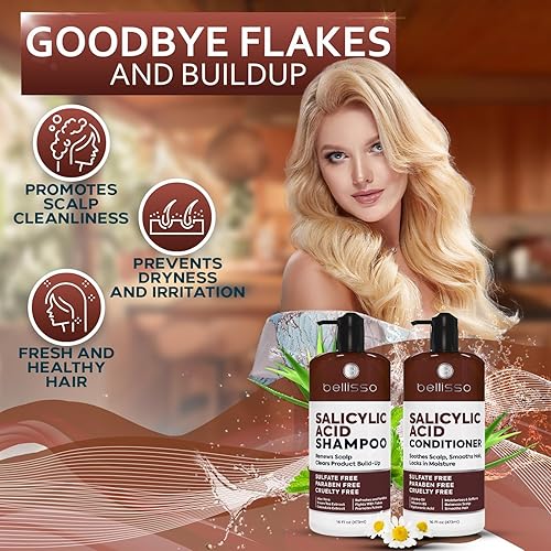 Miniatura 85 de Juego de champú y acondicionador de vinagre de sidra de manzana, detener el cuero cabelludo escamoso y con picazón, sin sulfato y parabenos