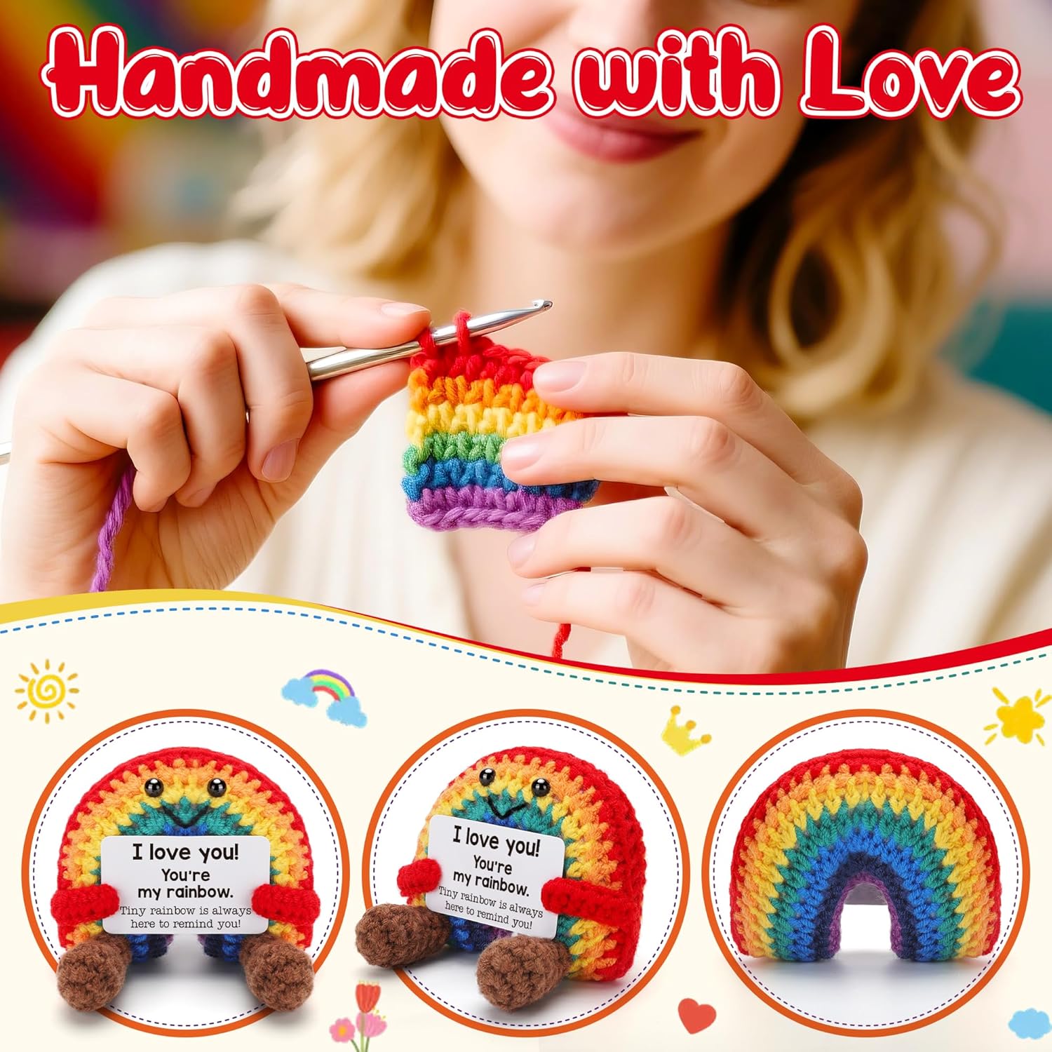 Valentines Day Birthday Gifts for Gay Lesbian LGBTQ+ Pride Month Gifts for Partner I Love You Gift for Couple Wedding Anniversary Long Distance Gay Boyfriend Lesbian Girlfriend Gift Handmade Rainbow - Image 2