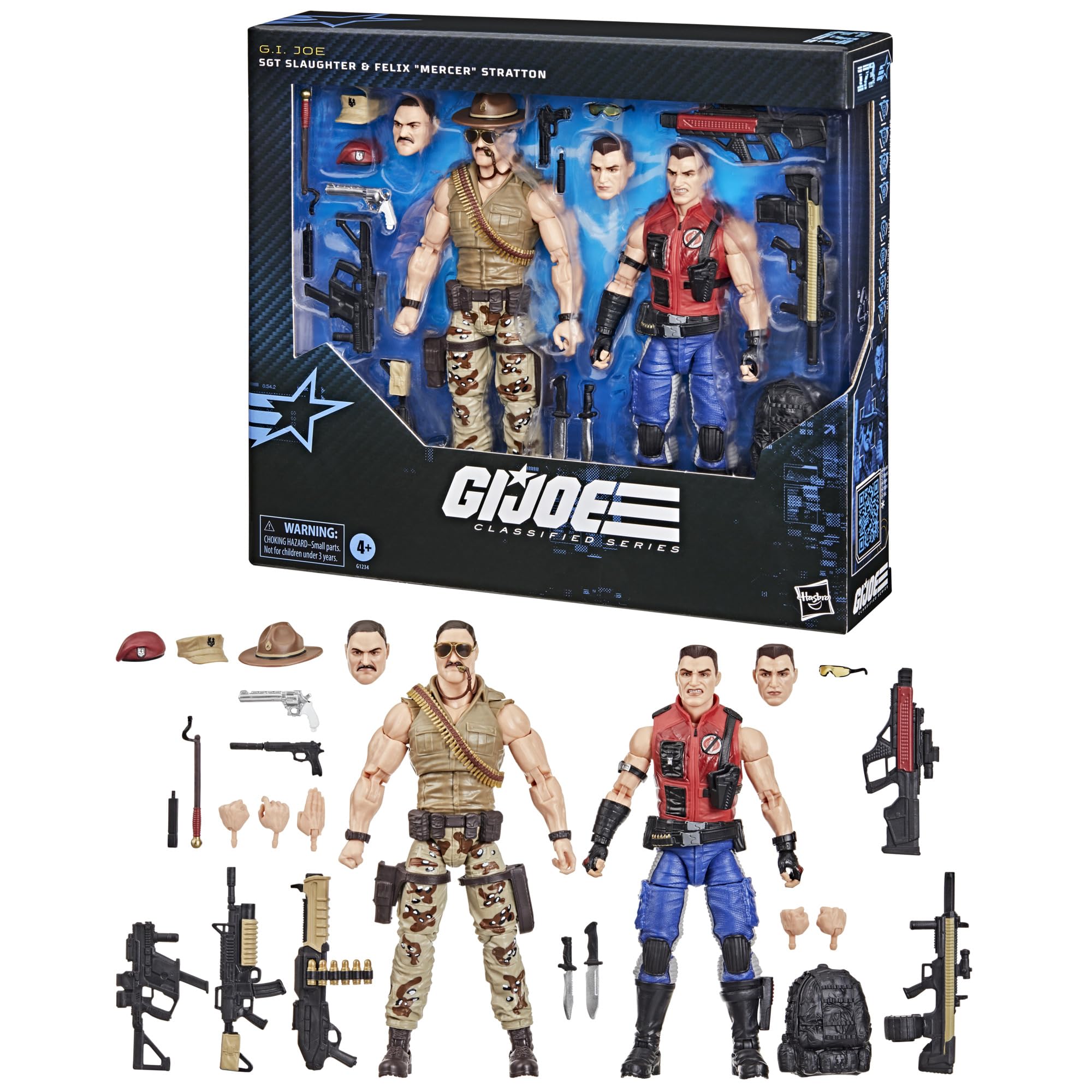 G.I. Joe Classified Series #173, SGT Slaughter & Felix Mercer Stratton, 2 Sammelfiguren mit 15,2 cm großen Actionfiguren mit 26 Zubehörteilen