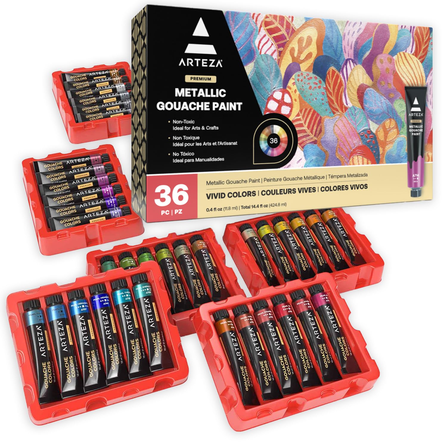 油彩『Azure Gaze』 Amazon.com: ARTEZA Metallic Gouache Paint, Set of 36, 12ml
