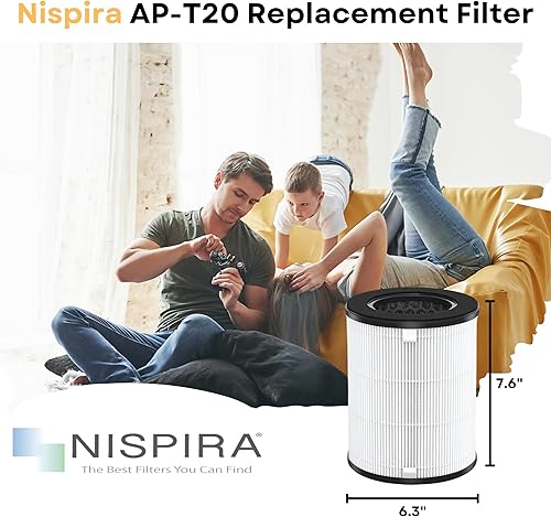 Miniatura 2 de Nispira AP-T20FL - Filtro de repuesto True HEPA compatible con el purificador de aire de torre TotalClean de 360 AP-T20 AP-T20WT, 3 paquetes
