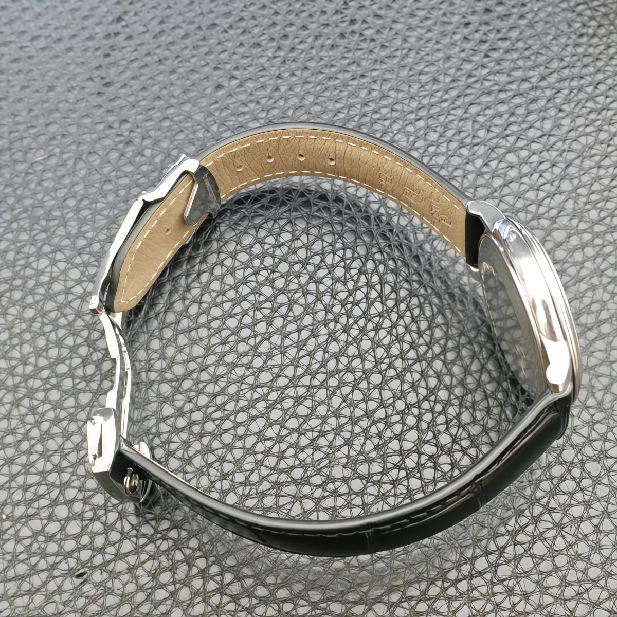 19mm 20mm 21mm 22mm Cinturino Orologio Vera Pelle Pelle Vitello Stampa Alligatore Chiusura Déployante Acciaio Inossidabile per OMEGA Speedmaster
