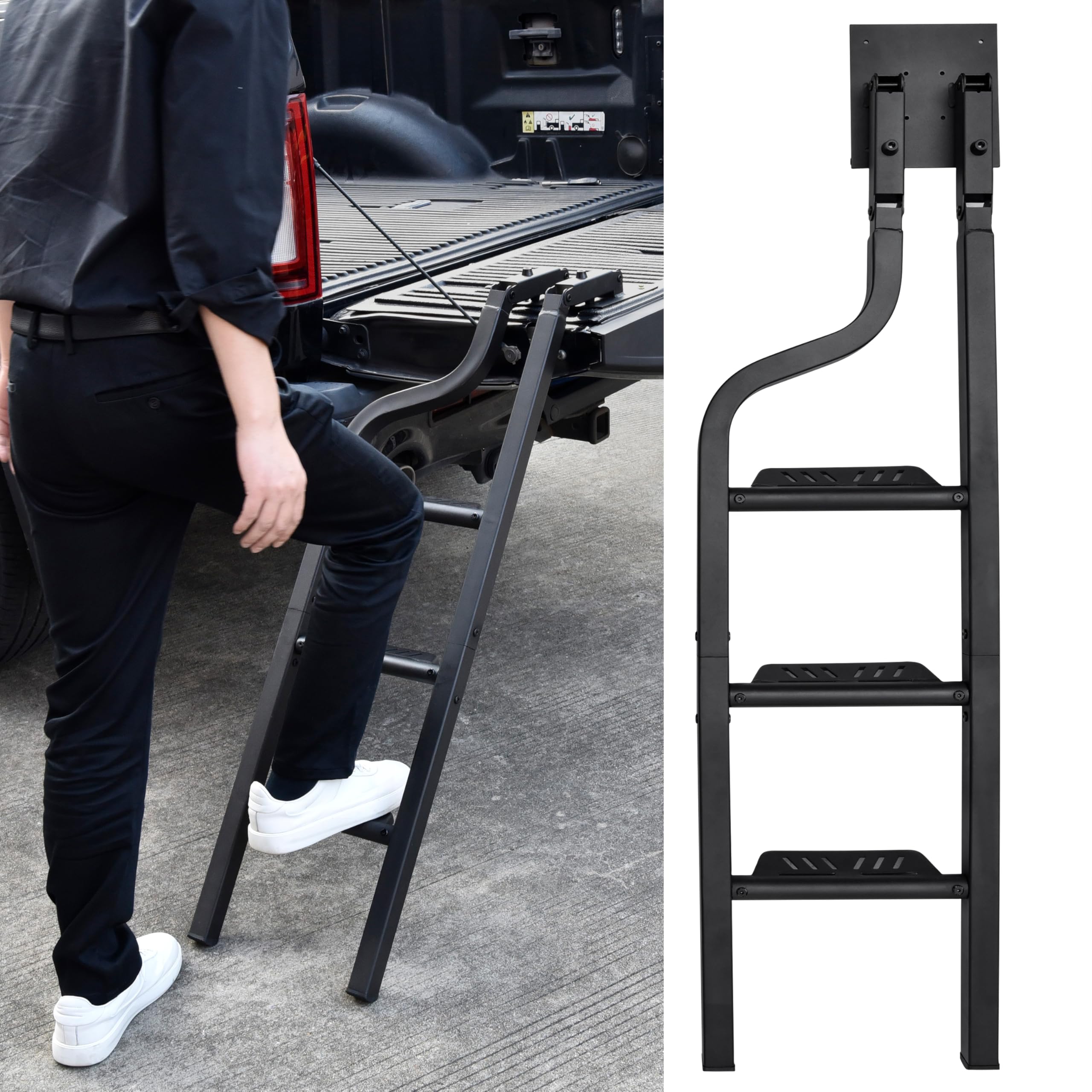 POKIAUTO Foldable Universal Tailgate Ladder