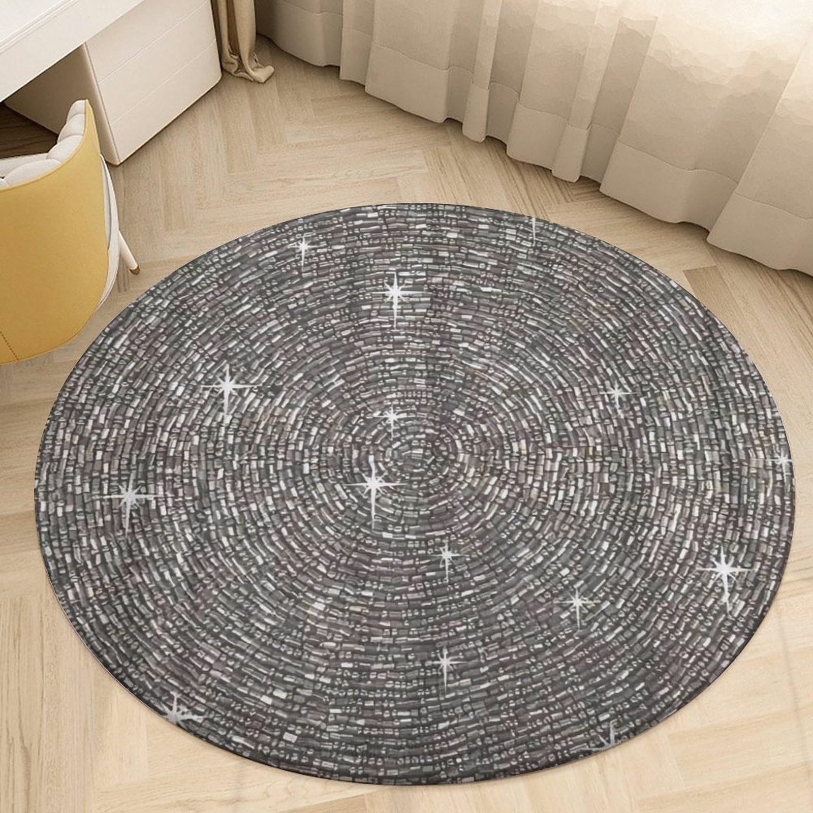White Silver Gray Bling Diamond Ultra Soft Non-Slip Area Rugs Indoor Coral Velvet Floor Mat Short Flannel Carpet for Living Room Bedroom Dining Room