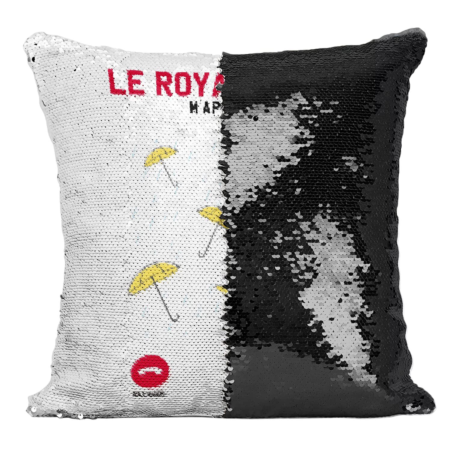Coussin Sequin Noir pour rompre la monotonie d'une déco salon triste avec humour
