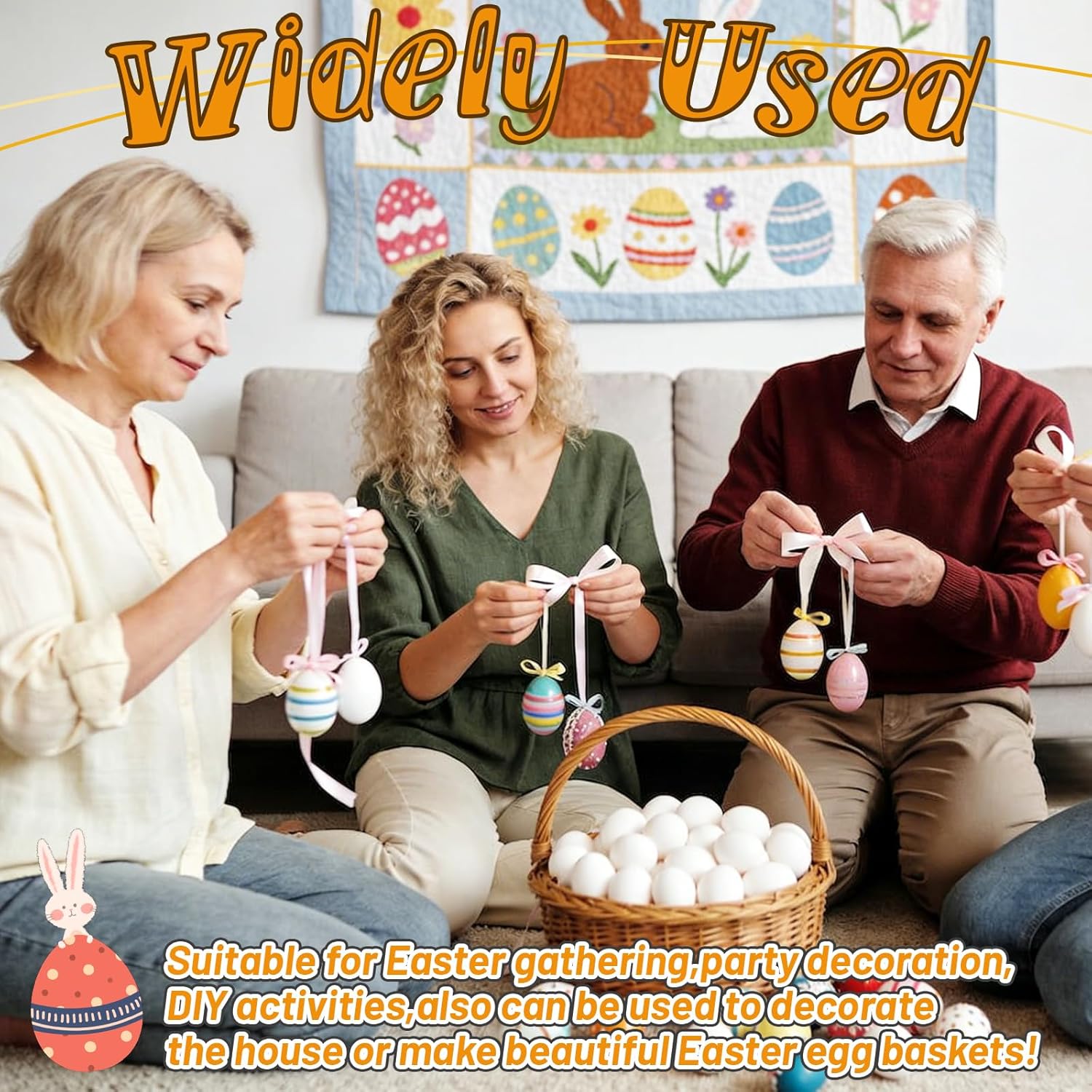 Bvrbaory 50 Pack White Plastic Easter Eggs,2.4 Inch DIY Empty Blank Eggs,Fillable Painting Easter Eggs for Basket Stuffers,Party Supplies,Multi-Item Party Favor Packs