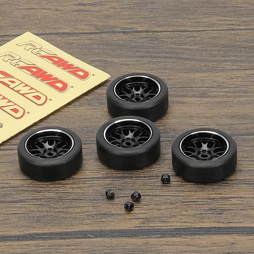 Miniatura 7 de RCAWD Neumático de deriva de metal ampliado de 1.142 in con cubo 4 piezas para 128 Wltoys K969 Series Upgrades Part Negro