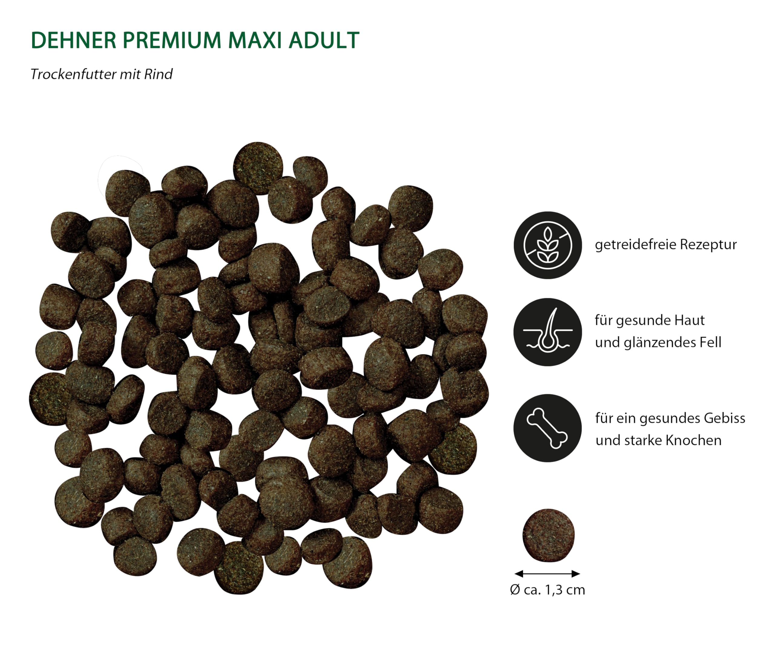 Dehner Comida para Perros Premium Maxi Adulto, sin Cereales, para Perros Adultos de Razas Grandes, Carne de Vacuno, Cordero, Patata, 12,5 kg | Sin cereales, con patatas, para perros adultos de razas grandes