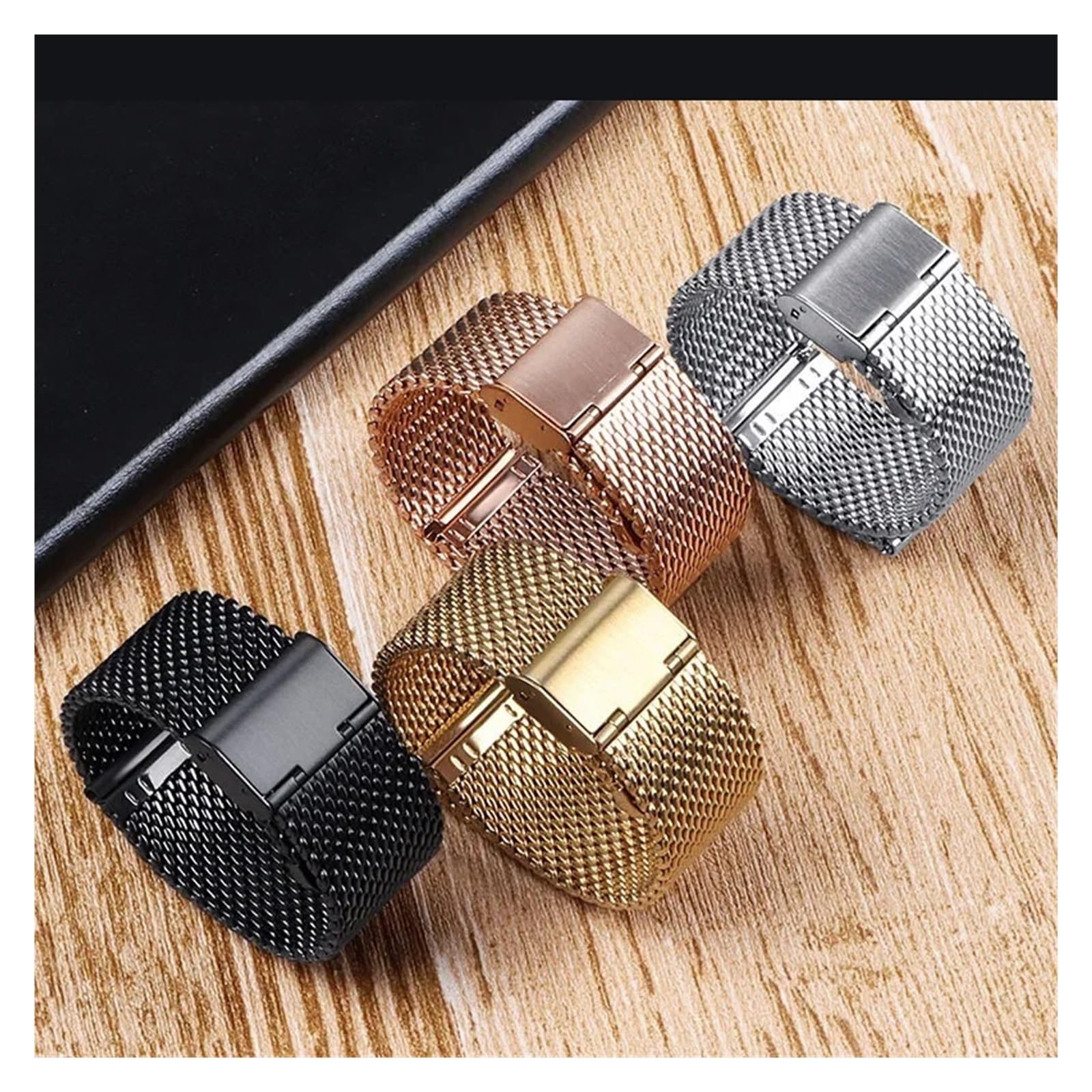 Cinturino in maglia milanese 1.0 in acciaio inox da 18 mm, 20 mm, 22 mm, 24 mm, spessore 3 mm, cinturino per DW