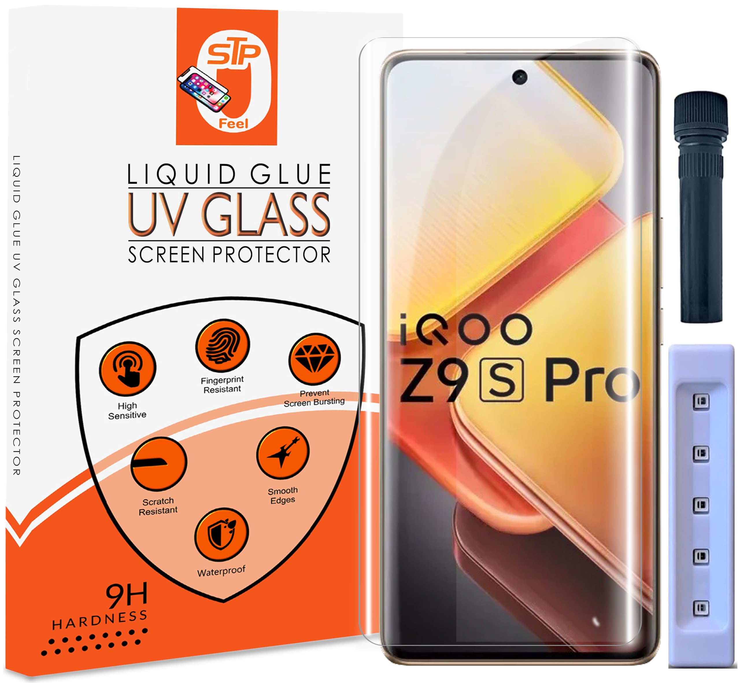 STP FEEL® UV Advanced Tempered Glass Screen Protector Guard Compatible For IQOO Z9s 5G / Z9s Pro 5G (6.78 Inch, Pack of 1) Full Adhesive UV Curved Case Friendly HD+ Clarity with easy installation kit (B0DD3WG9VX) Amazon Price History, Amazon Price Tracker