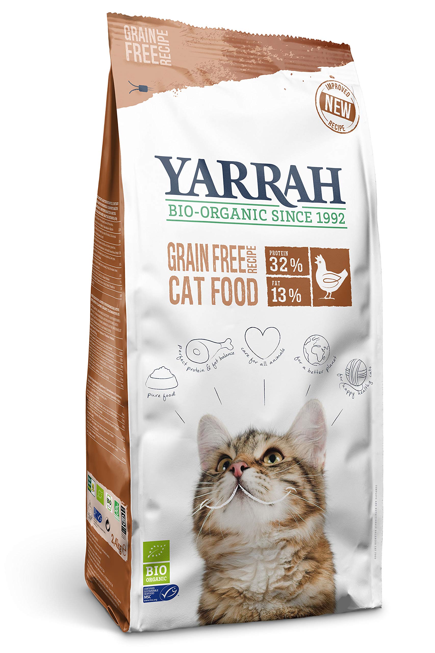 YARRAH Organic Cat Dry Food Grain Free Pack of 1 x 6 kg