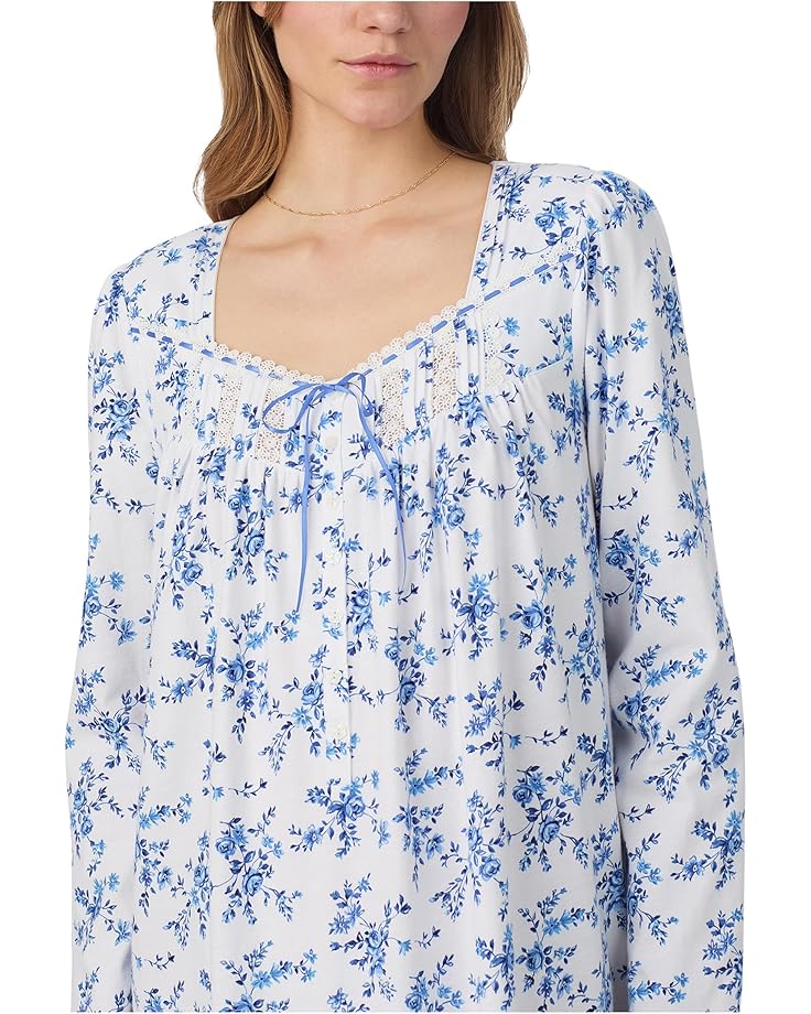 Eileen West Cotton Knit Long Sleeve Long Nightgown - #3 of 3