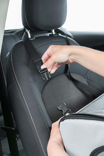 Foto 8 de 8 de Trixie - Asiento para Coche 44 × 37 × 40 cm, Gris Negro, Funda Protectora para Perros, Fácil de Instalar…