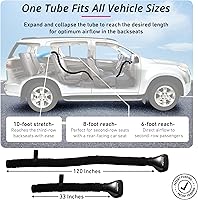 Vista 4 de Swanoo Extensor de ventilación de AC para automóvil Manguera de ventilación para asiento trasero Dirige aire frío o caliente a niños y mascotas