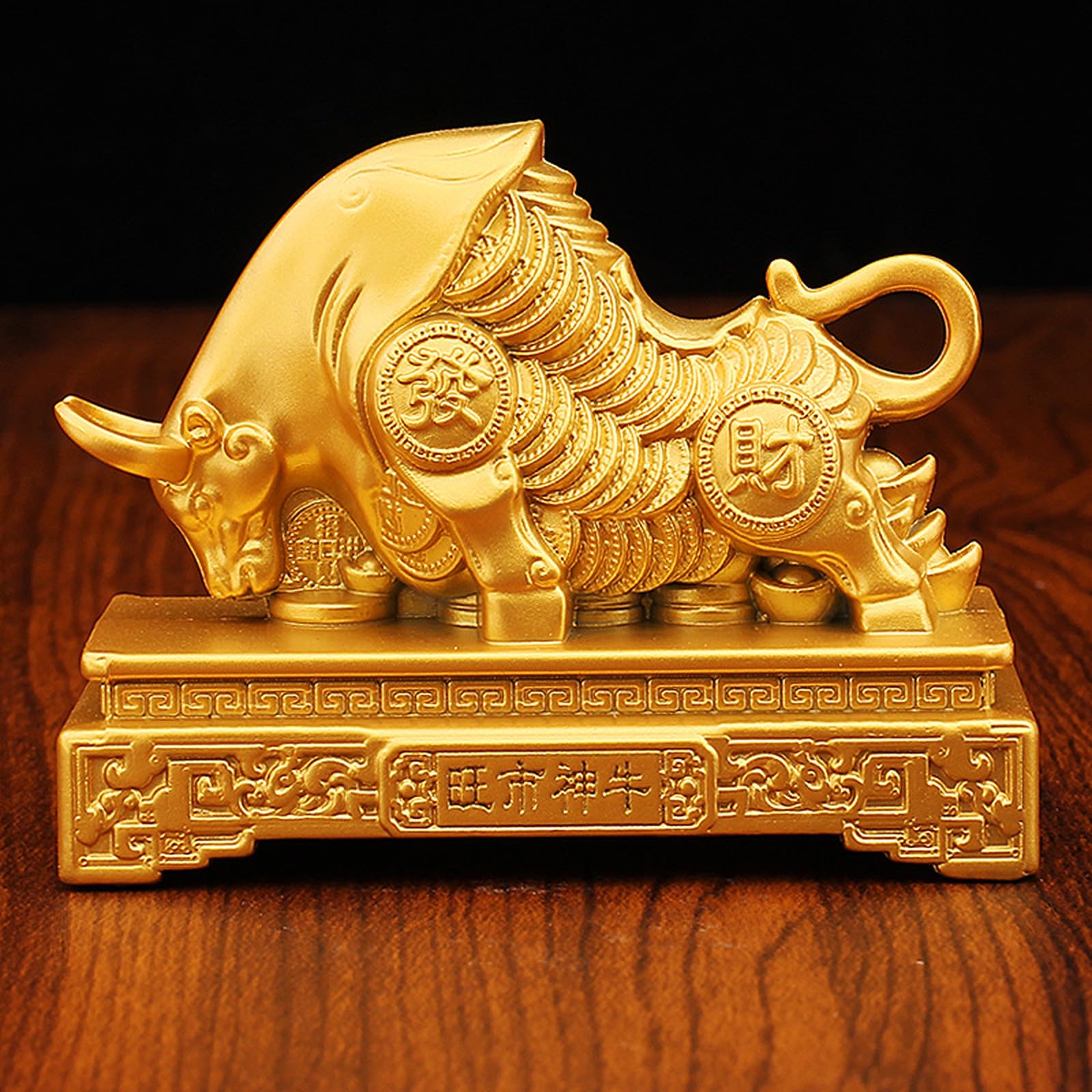 NBKLSWSUI Handmade Brass Ox Ornament Sculpture For Men's Office Desk&man Cave Vintage Decor Unique Feng Shui
