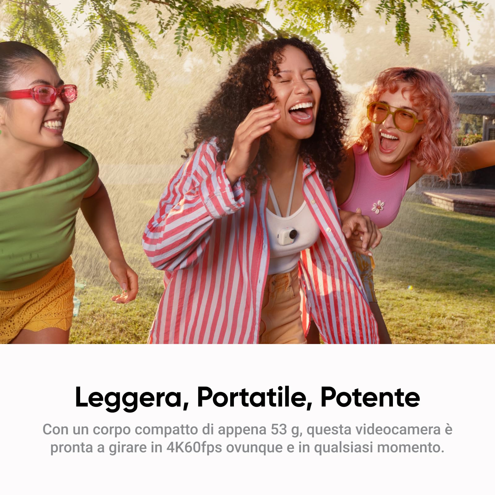 Insta360 GO Ultra Pack Creator Nero Notte- action cam mini 4K a mani libere, indossabile, superba in bassa luce, montala ovunque, stabilizzazione FlowState, 200 min di carica,bici e corsa