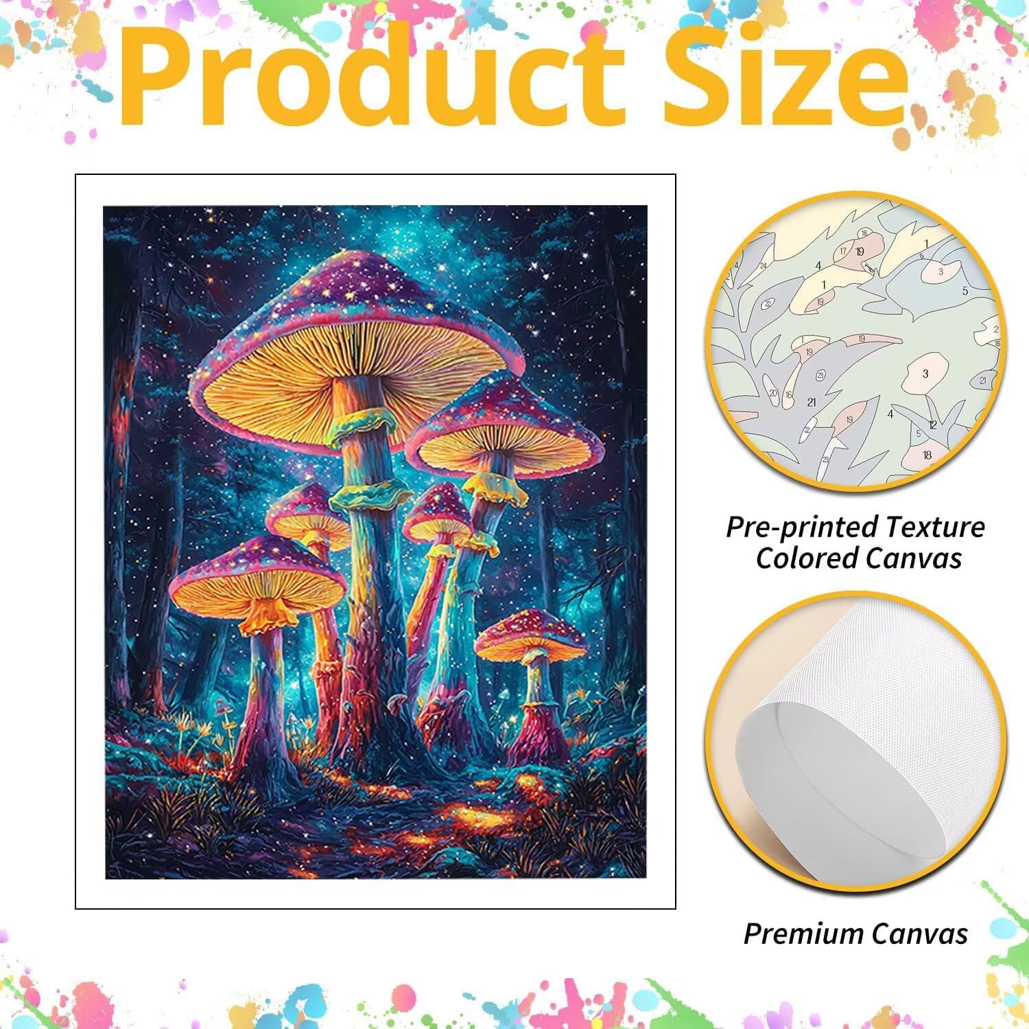 Champignon sous le ciel étoilé Peinture Numero Adulte Kits, 80x100cm m-1017