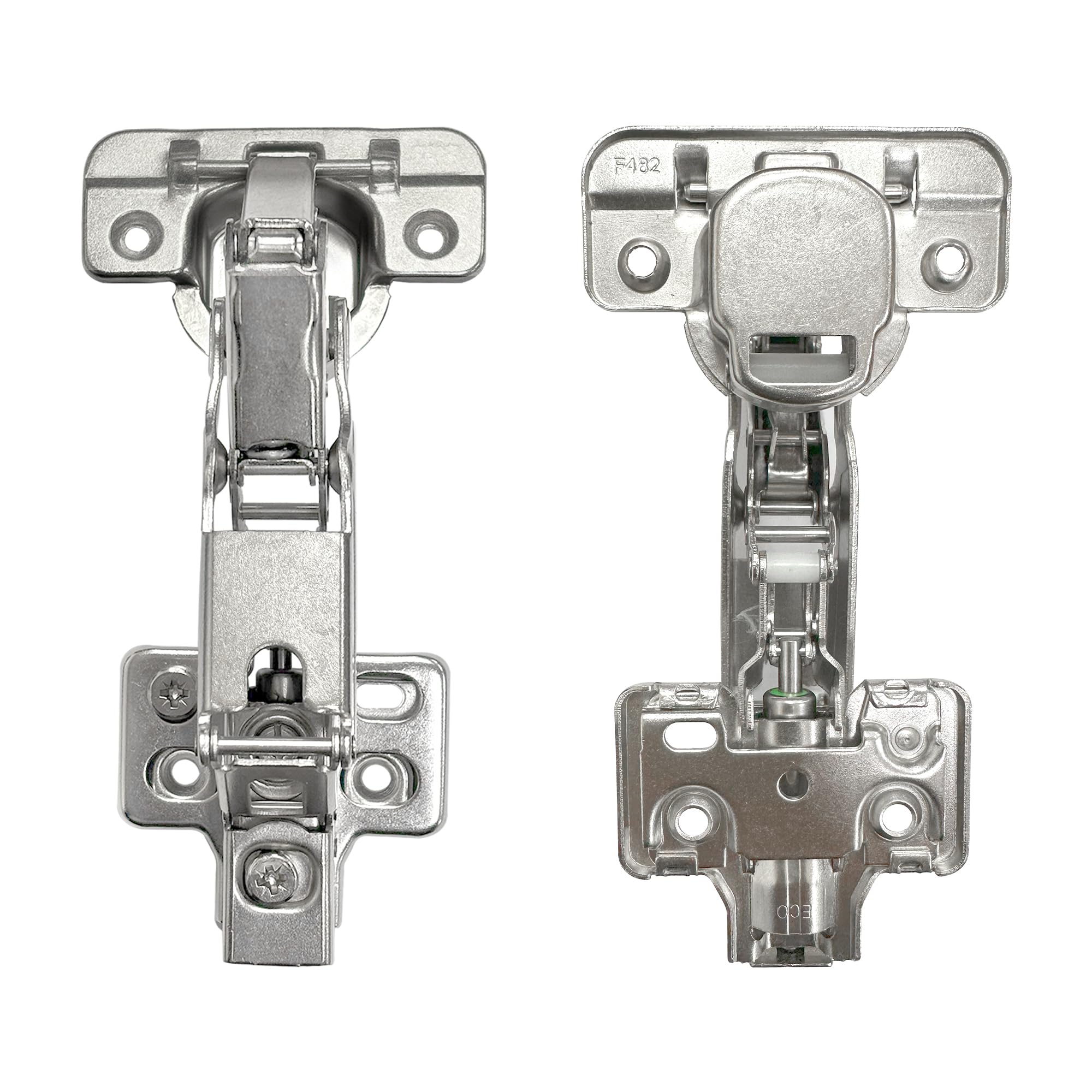Highdecora Soft Close Cabinet Hinges, 165 Degree, Full Overlay, Cold Rolled Steel, 45mm Spacing, Nickel Finish (2)